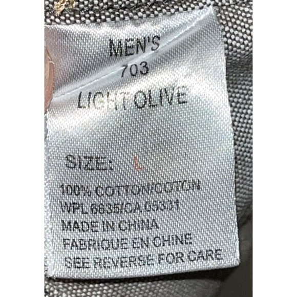 Woolrich Men's Button Up Long Sleeve Shirt Olive Sz. L 100% Cotton 703 - Picture 5 of 7